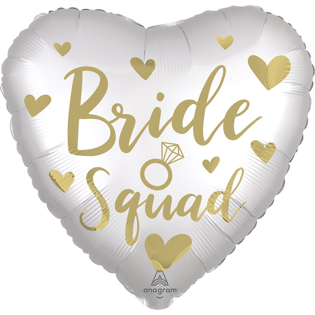 Feestbazaar Folieballon Bride Squad Wit/Goud (43cm)