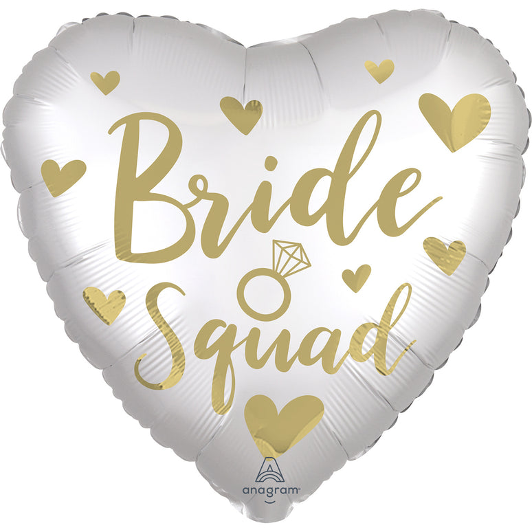 Feestbazaar Folieballon Bride Squad Wit/Goud (43cm)
