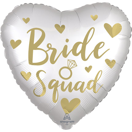 Feestbazaar Folieballon Bride Squad Wit/Goud (43cm)