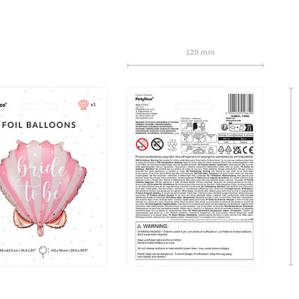 Feestbazaar Folieballon Bride To Be Schelp (52x50cm)