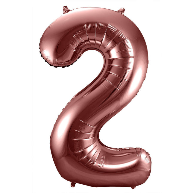 Feestbazaar Folieballon Brons Cijfer 2 - 86 cm