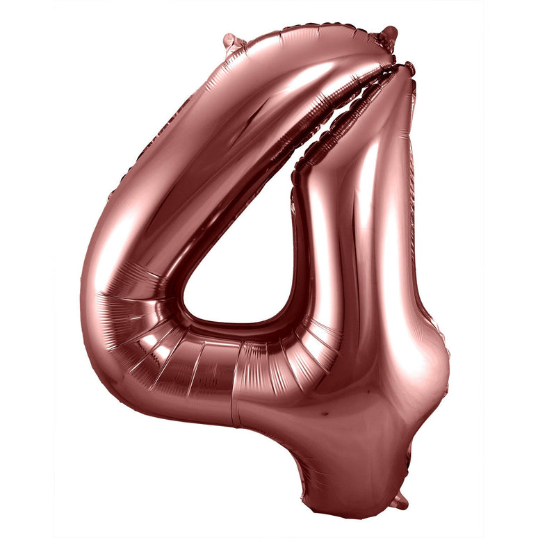 Feestbazaar Folieballon Brons Cijfer 4 - 86 cm