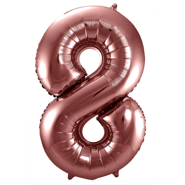 Feestbazaar Folieballon Brons Cijfer 8 - 86 cm