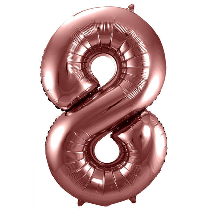 Feestbazaar Folieballon Brons Cijfer 8 - 86 cm