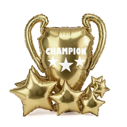 Feestbazaar Folieballon Champion Beker Goud met Sterren (83x87cm)