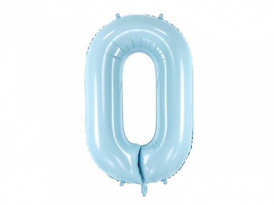 Feestbazaar Folieballon cijfer 0 lichtblauw 86cm