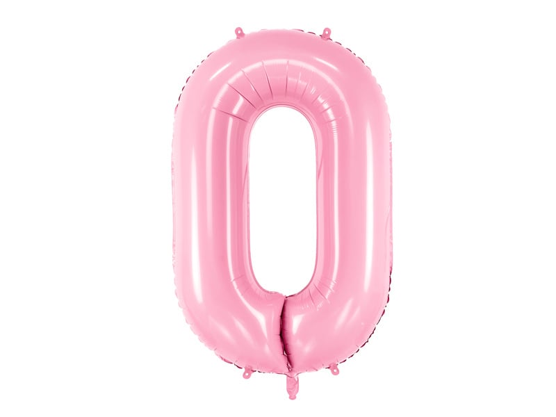 Feestbazaar Folieballon cijfer 0 roze 86cm