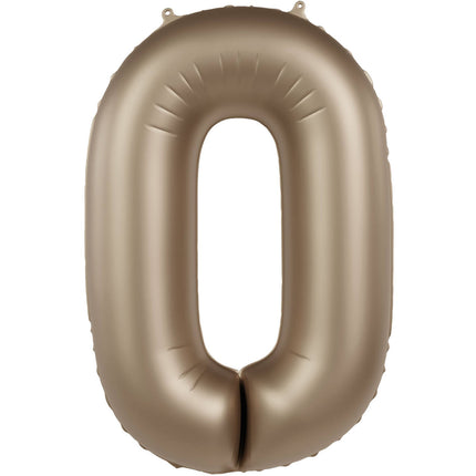 Feestbazaar Folieballon Cijfer 0 Starlight Gold (86cm)
