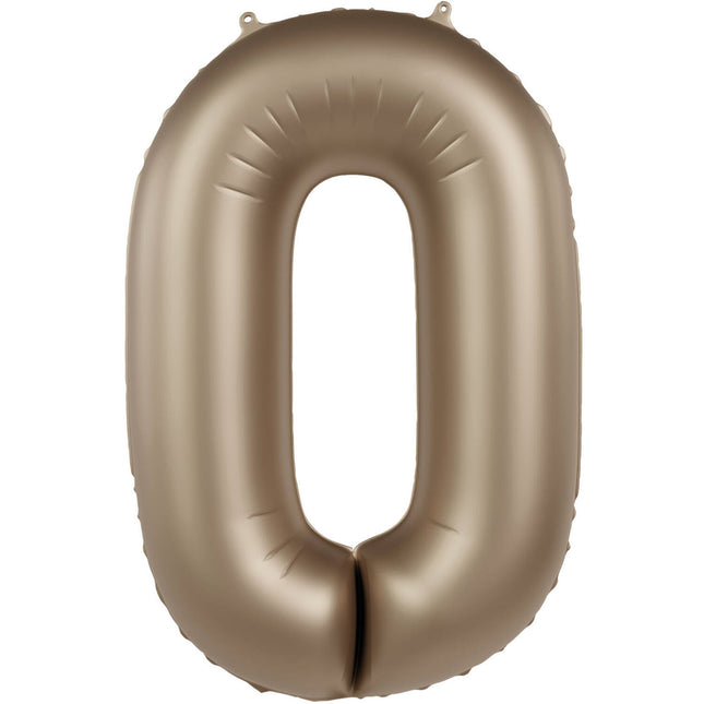 Feestbazaar Folieballon Cijfer 0 Starlight Gold (86cm)