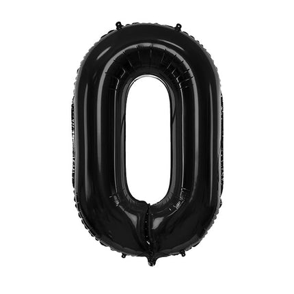 Feestbazaar Folieballon Cijfer 0 Zwart (86cm)