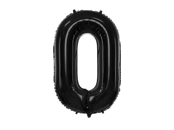 Feestbazaar Folieballon Cijfer 0 Zwart (86cm)