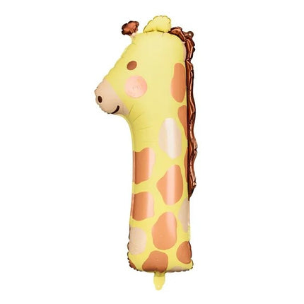 Feestbazaar Folieballon Cijfer 1 Giraffe (82cm)