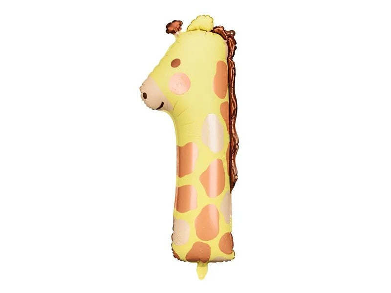 Feestbazaar Folieballon Cijfer 1 Giraffe (82cm)