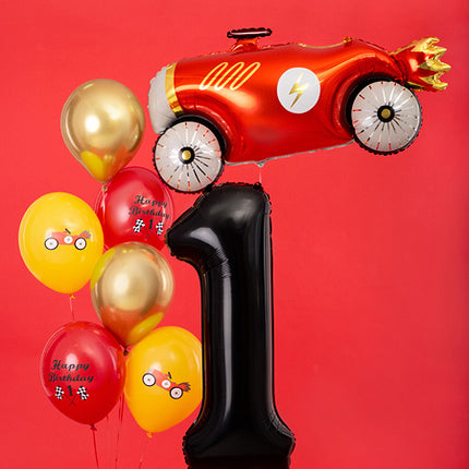 Feestbazaar Folieballon Cijfer 1 Zwart (86cm)