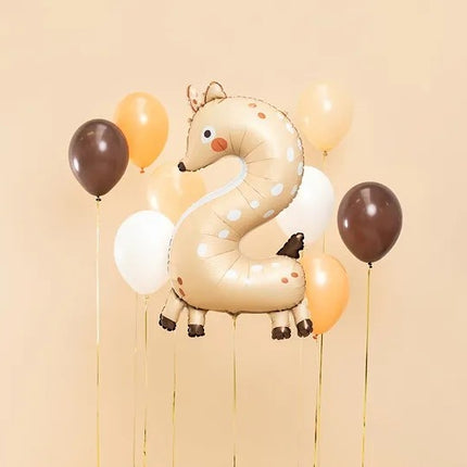 Feestbazaar Folieballon Cijfer 2 Hert (88cm)