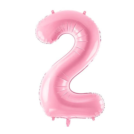 Feestbazaar Folieballon cijfer 2 roze 86cm