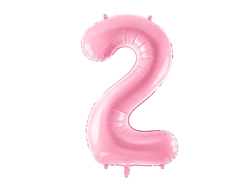 Feestbazaar Folieballon cijfer 2 roze 86cm