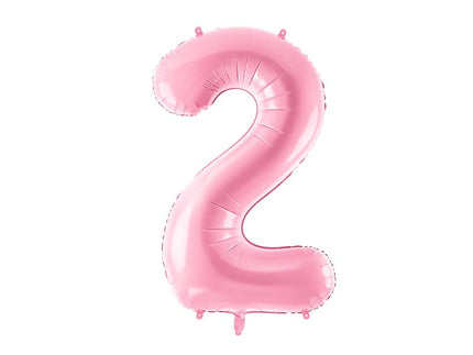 Feestbazaar Folieballon cijfer 2 roze 86cm