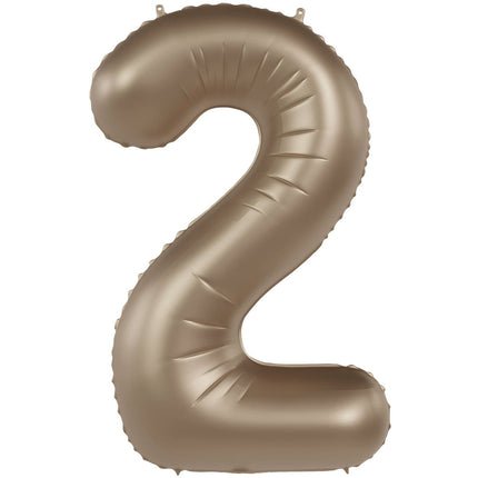 Feestbazaar Folieballon Cijfer 2 Starlight Gold (86cm)