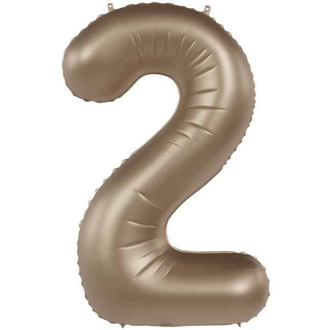 Feestbazaar Folieballon Cijfer 2 Starlight Gold (86cm)
