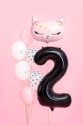 Feestbazaar Folieballon Cijfer 2 Zwart (86cm)
