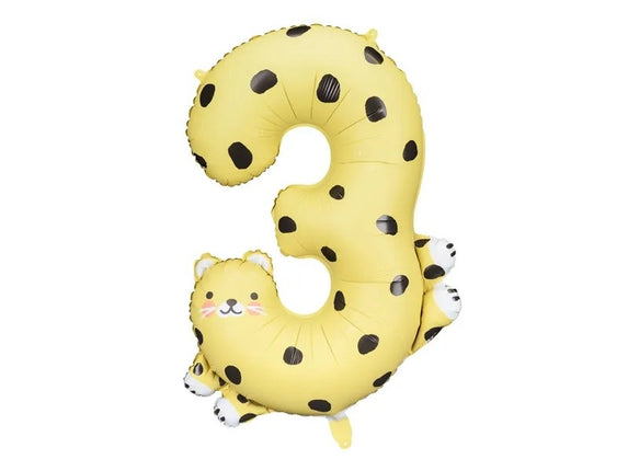 Feestbazaar Folieballon Cijfer 3 Cheeta (75cm)