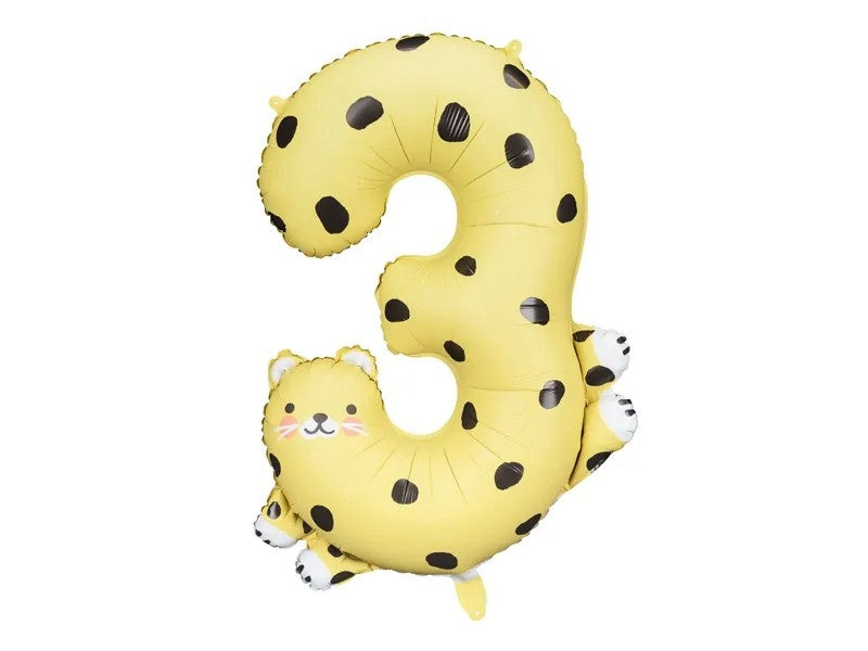 Feestbazaar Folieballon Cijfer 3 Cheeta (75cm)