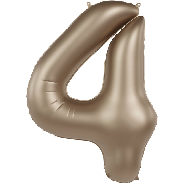 Feestbazaar Folieballon Cijfer 4 Starlight Gold (86cm)