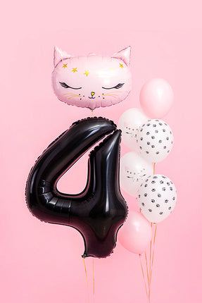 Feestbazaar Folieballon Cijfer 4 Zwart (86cm)