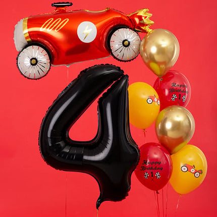 Feestbazaar Folieballon Cijfer 4 Zwart (86cm)