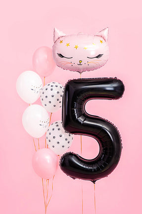 Feestbazaar Folieballon Cijfer 5 Zwart (86cm)