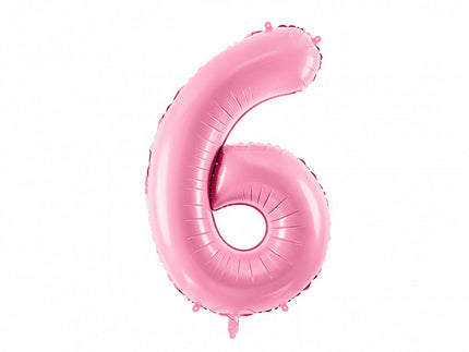 Feestbazaar Folieballon cijfer 6 roze 86cm
