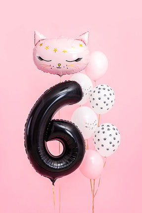 Feestbazaar Folieballon Cijfer 6 Zwart (86cm)