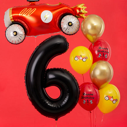 Feestbazaar Folieballon Cijfer 6 Zwart (86cm)
