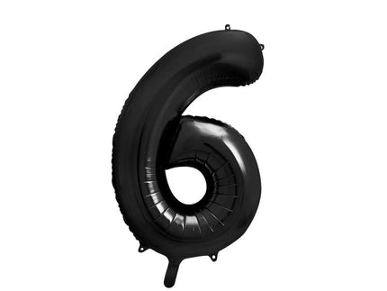 Feestbazaar Folieballon Cijfer 6 Zwart (86cm)