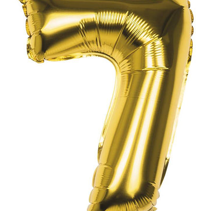 Feestbazaar Folieballon Cijfer '7' Goud 36cm