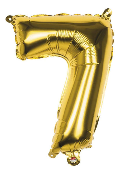 Feestbazaar Folieballon Cijfer '7' Goud 36cm