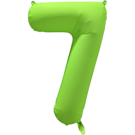 Feestbazaar Folieballon Cijfer 7 Neon Groen (86cm)