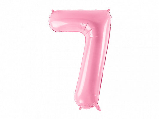 Feestbazaar Folieballon cijfer 7 roze 86cm
