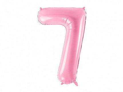 Feestbazaar Folieballon cijfer 7 roze 86cm