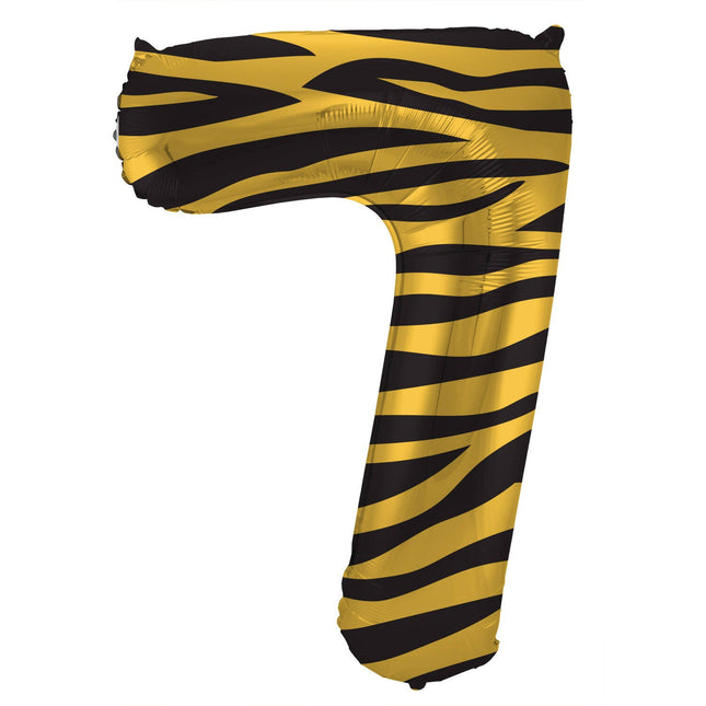 Feestbazaar Folieballon Cijfer 7 Tijger Chic (86cm)