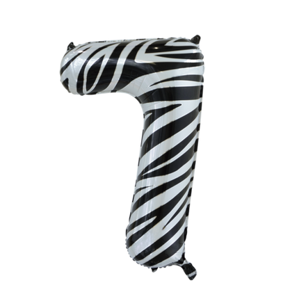 Feestbazaar Folieballon Cijfer 7 Zebra (86cm)