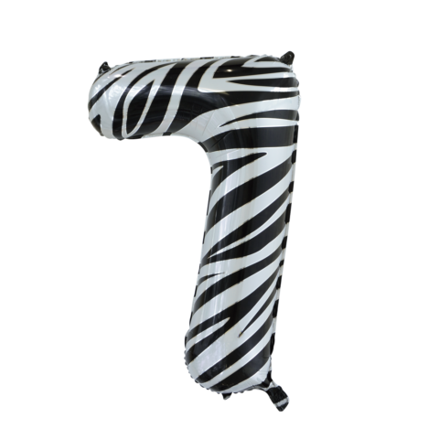 Feestbazaar Folieballon Cijfer 7 Zebra (86cm)