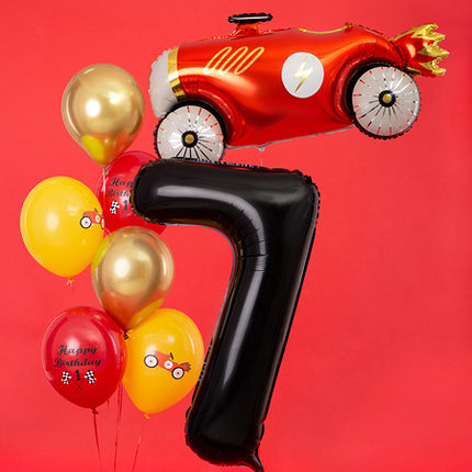 Feestbazaar Folieballon Cijfer 7 Zwart (86cm)