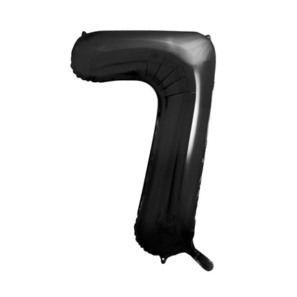 Feestbazaar Folieballon Cijfer 7 Zwart (86cm)