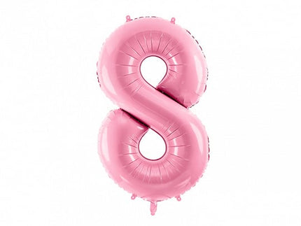 Feestbazaar Folieballon cijfer 8 roze 86cm