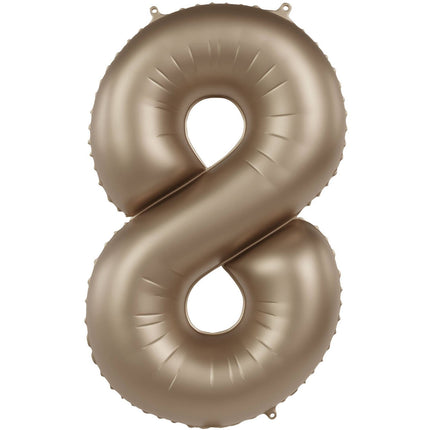 Feestbazaar Folieballon Cijfer 8 Starlight Gold (86cm)