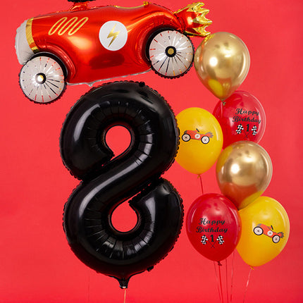Feestbazaar Folieballon Cijfer 8 Zwart (86cm)
