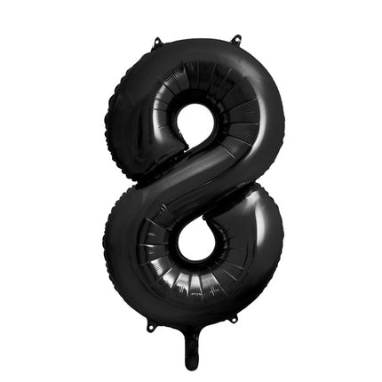 Feestbazaar Folieballon Cijfer 8 Zwart (86cm)
