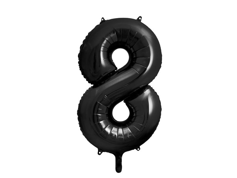 Feestbazaar Folieballon Cijfer 8 Zwart (86cm)